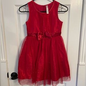 Girls M Sparkly Red Dress